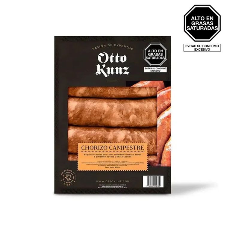 Chorizo Campestre Otto Kunz Empaque 400 g