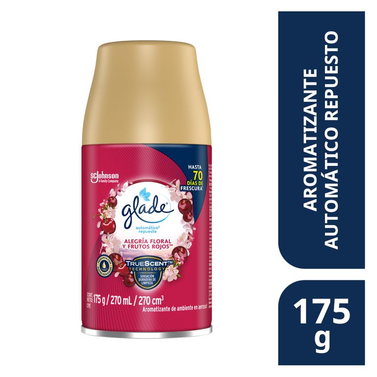 Repuesto Automático Glade Alegría Floral y Frutos Rojos Envase 270 mL