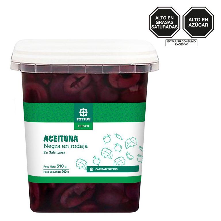Aceituna Negra en Rodajas Tottus Envase 260 g