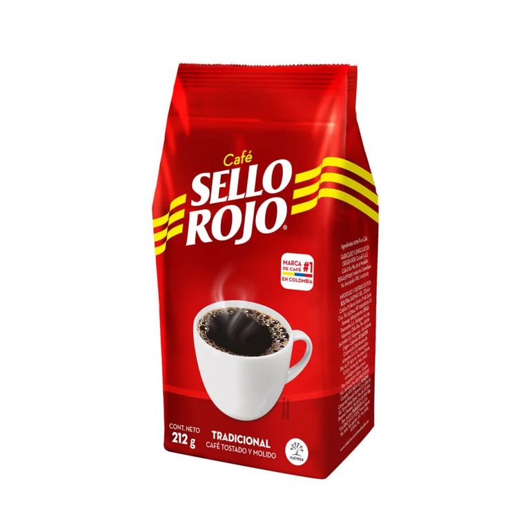 Café Tostado y Molido Sello Rojo Bolsa 212 g