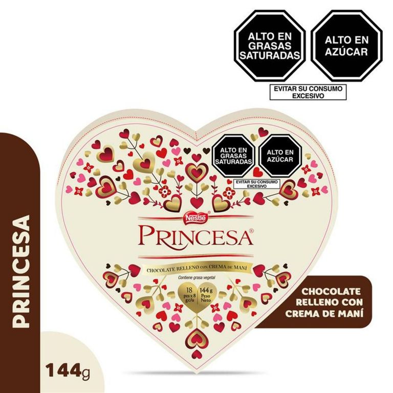 Chocolate Princesa Corazón Princesa Caja 144 g