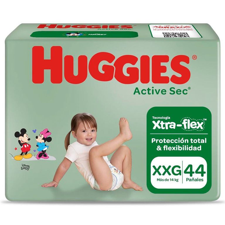 Pañales Huggies Active Sec Talla XXG Empaque 44 Und