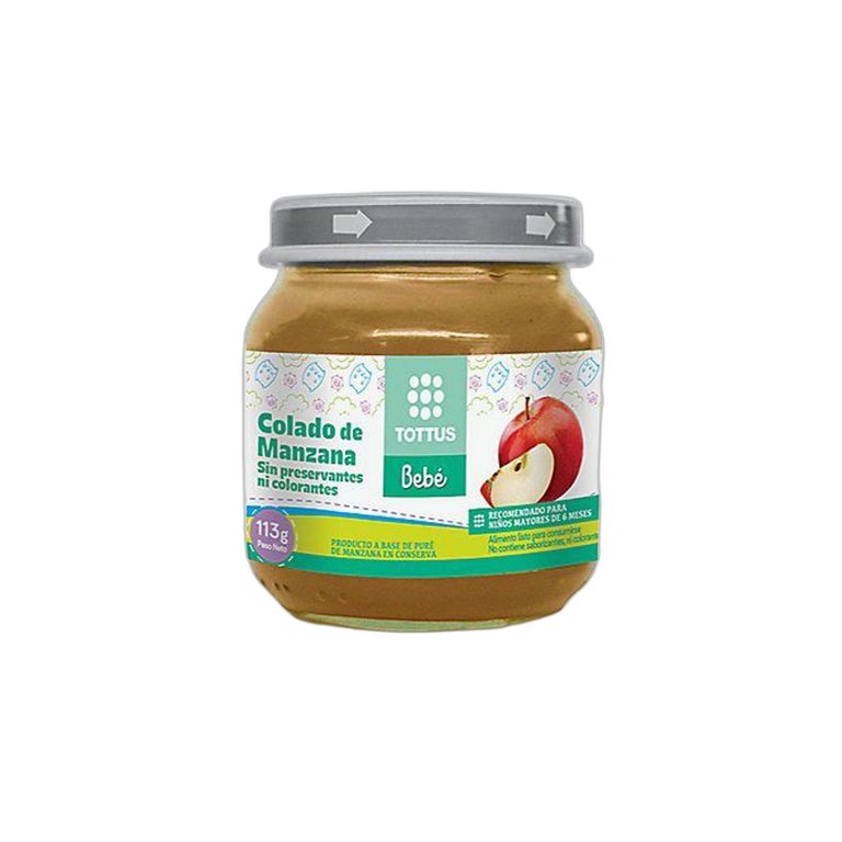 Compota de Manzana Tottus Bebé Envase 113 g