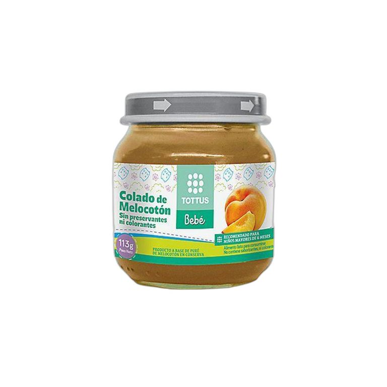 Compota de Melocotón Tottus Bebé Envase 113 g