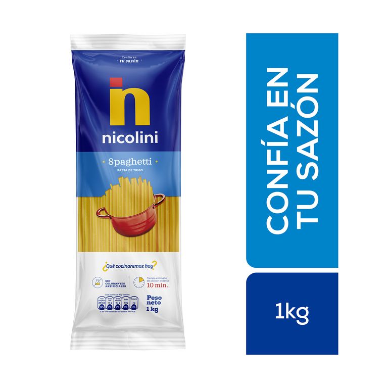 Fideo Spaghetti Nicolini Bolsa 1 Kg