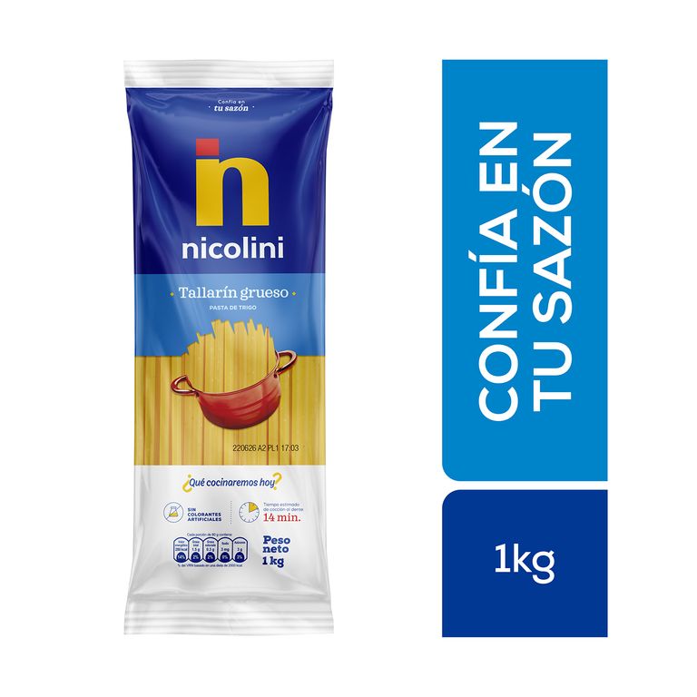 Tallarín Grueso Nicolini Bolsa 1 Kg
