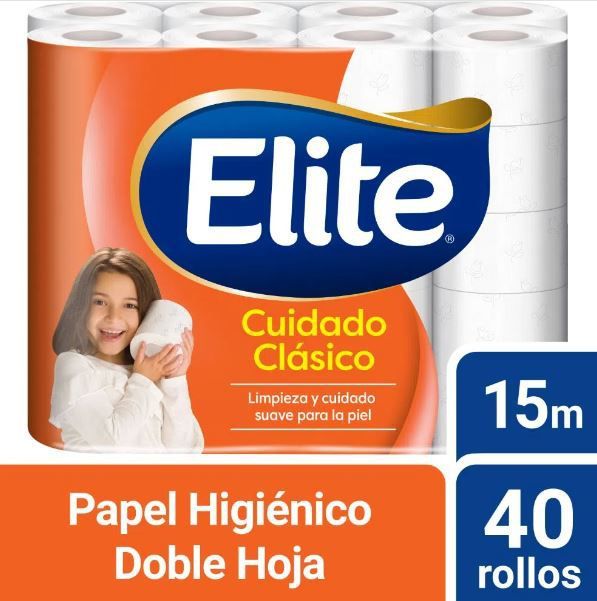 Papel Higiénico Elite Clásico Doble Hoja Empaque 40 Und
