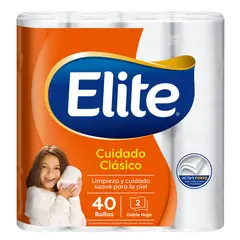 ELITE - Papel Higiénico Elite Clásico Doble Hoja Empaque 40 Und