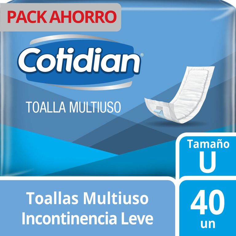 Toalla Cotidian Multiusos Unisex Tamaño Unico Empaque 40 Und