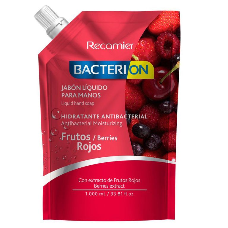 Jabón Líquido Bacterion Frutos Rojos Doypack 1 L