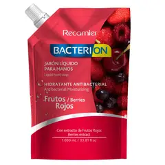 BACTERION - Jabón Líquido Antibacterial Frutos Rojos Envase 1 L