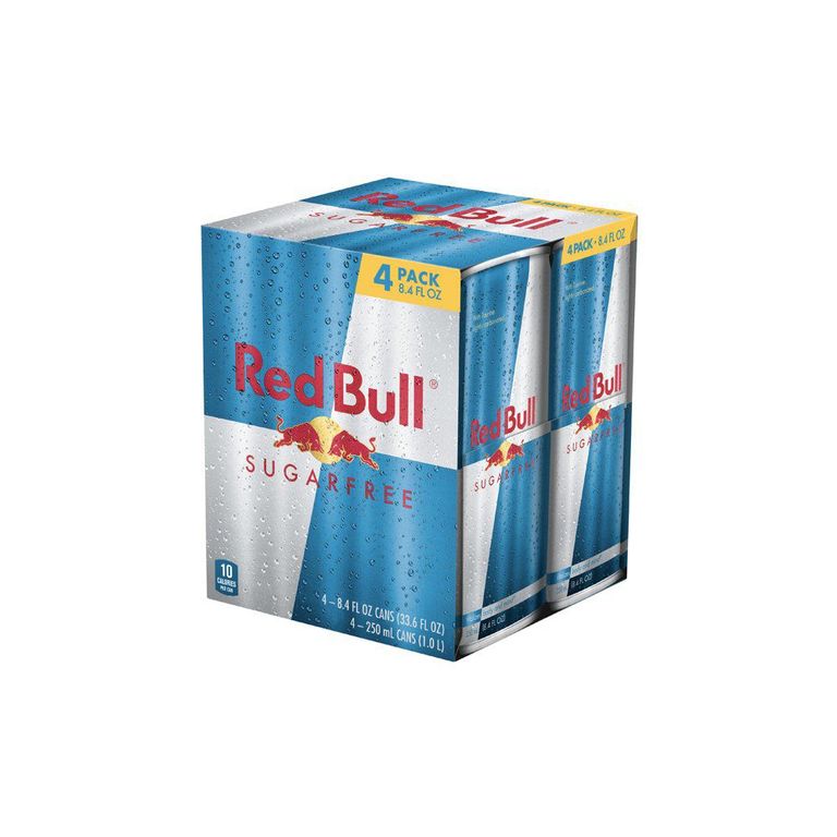 Energizante Red Bull Sin Azúcar Pack 4 Latas 250 mL