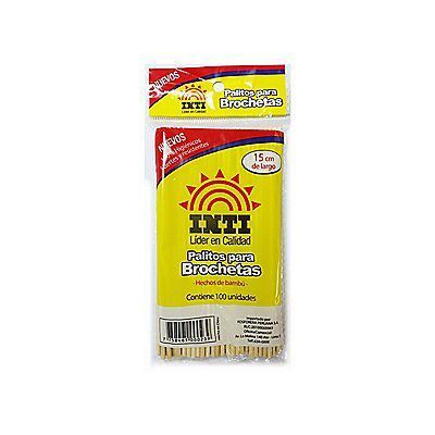 Palitos Brochetas Inti 15Cm Caja 100 Und