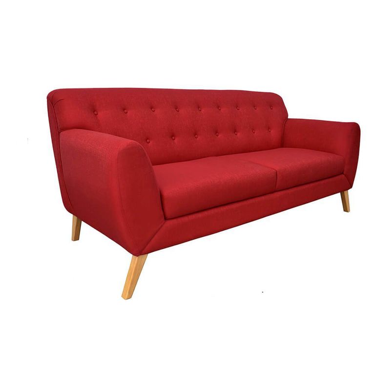 Sofa Love Seat 3 Crp Tapiz Chenille Rojo