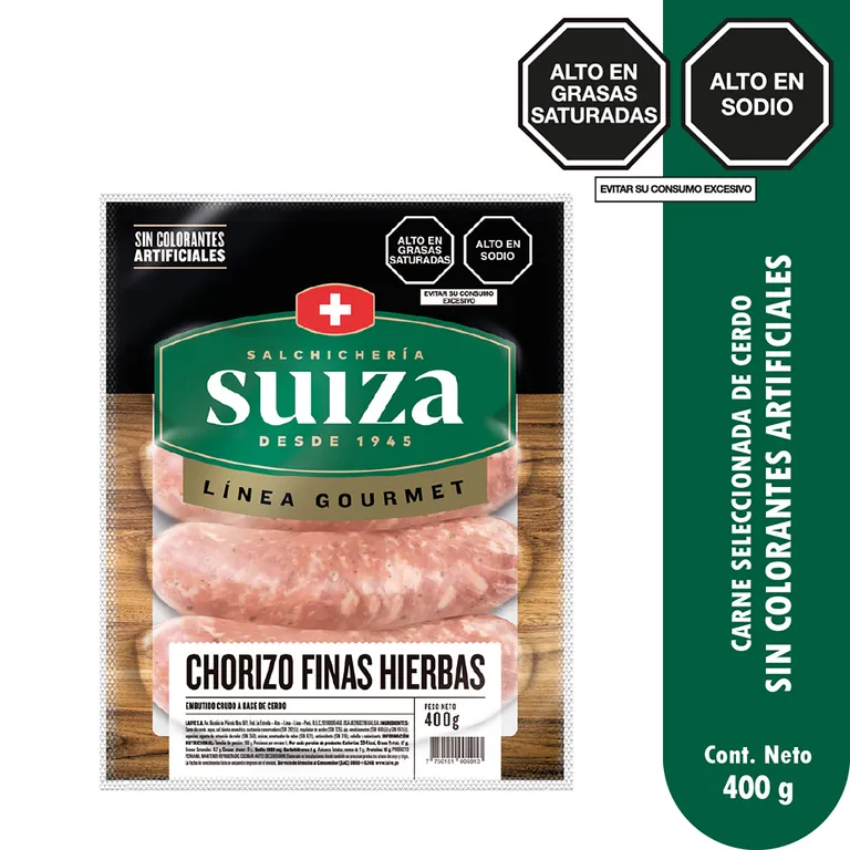 Chorizo Finas Hierbas Suiza Empaque 400 g