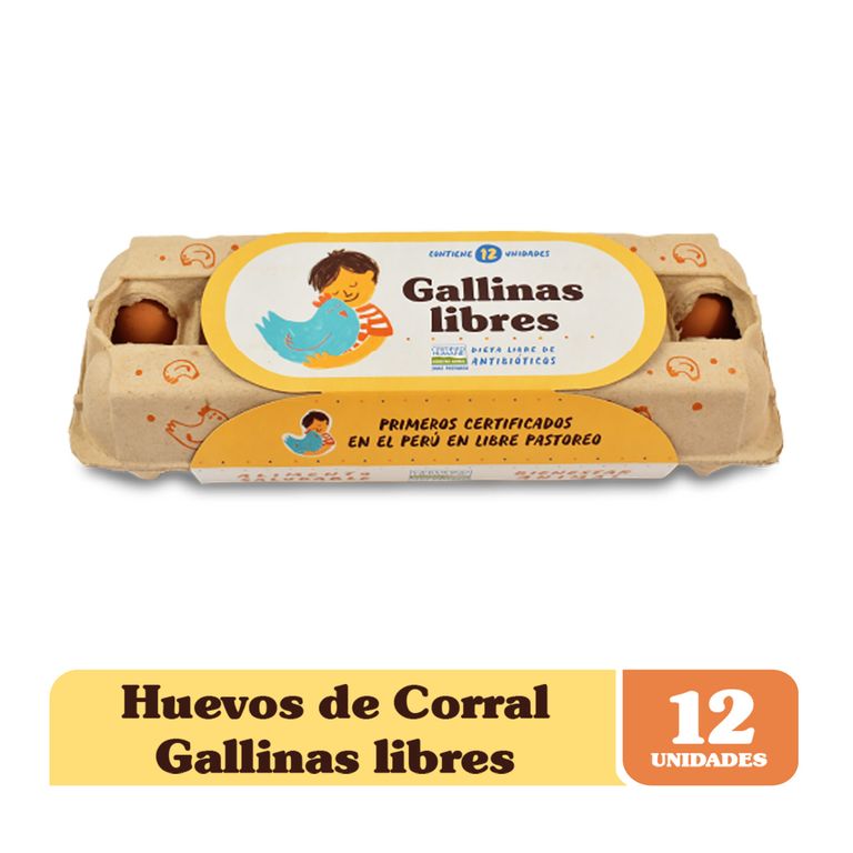 Huevos de Corral Gallinas Libres Caja 12 Und