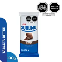 SUBLIME - Chocolate Bitter con Leche en Barra Sublime Empaque 100 g