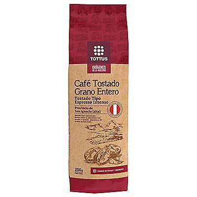 Café Tostado Tottus Orígenes Grano Entero Bolsa 250 g