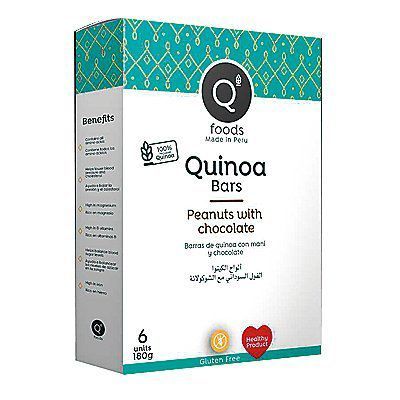 Barras de Quinua QFoods Maní y Chocolate Caja 180 g