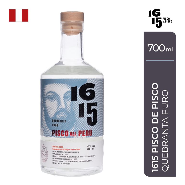 Pisco Puro Quebranta 1615 Botella 700 mL
