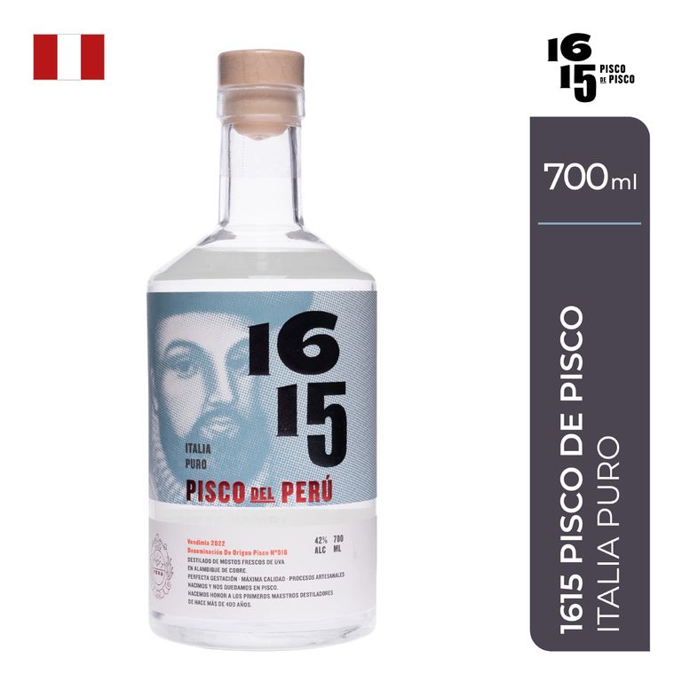 Pisco Puro Italia 1615 Botella 700 mL