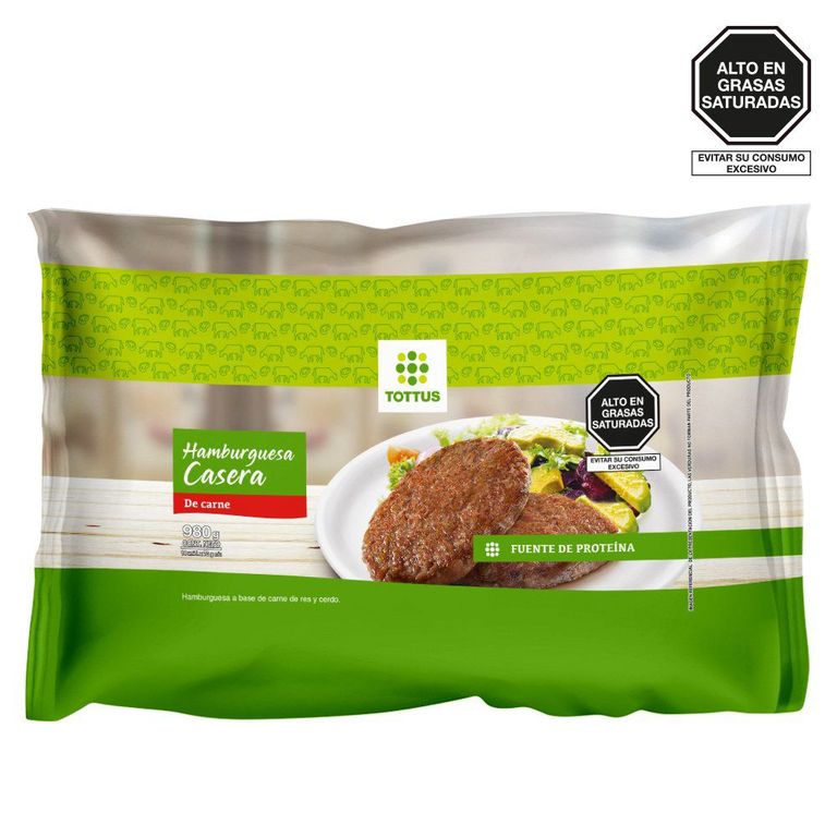 Hamburguesa Casera de Carne Tottus Empaque 980 g