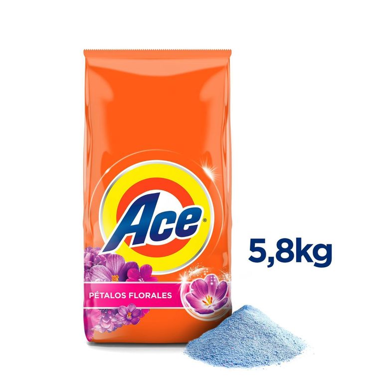 Detergente en Polvo Ace Regular Bolsa 5.8 Kg