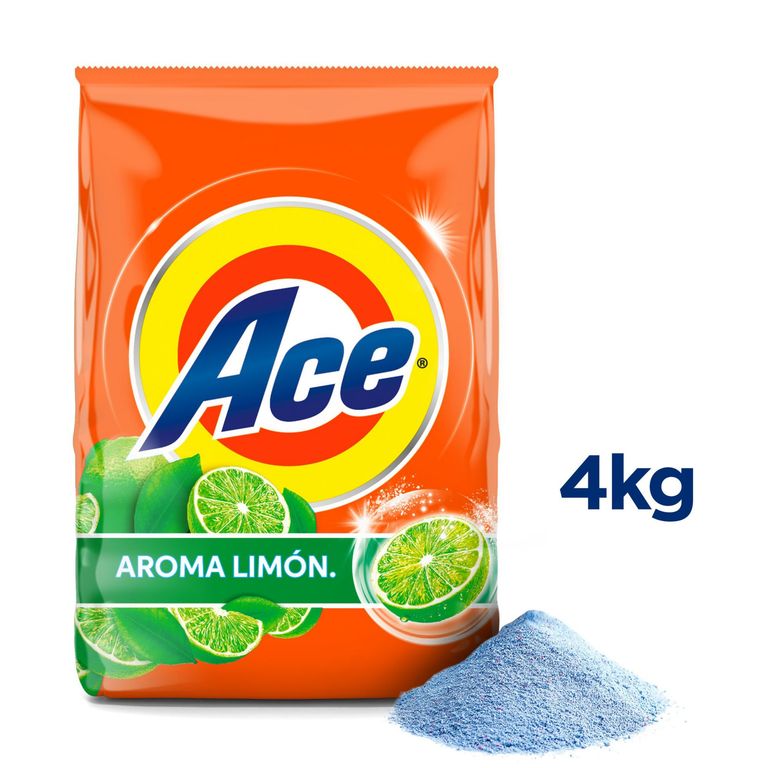 Detergente en Polvo Ace Limón Bolsa 4 Kg