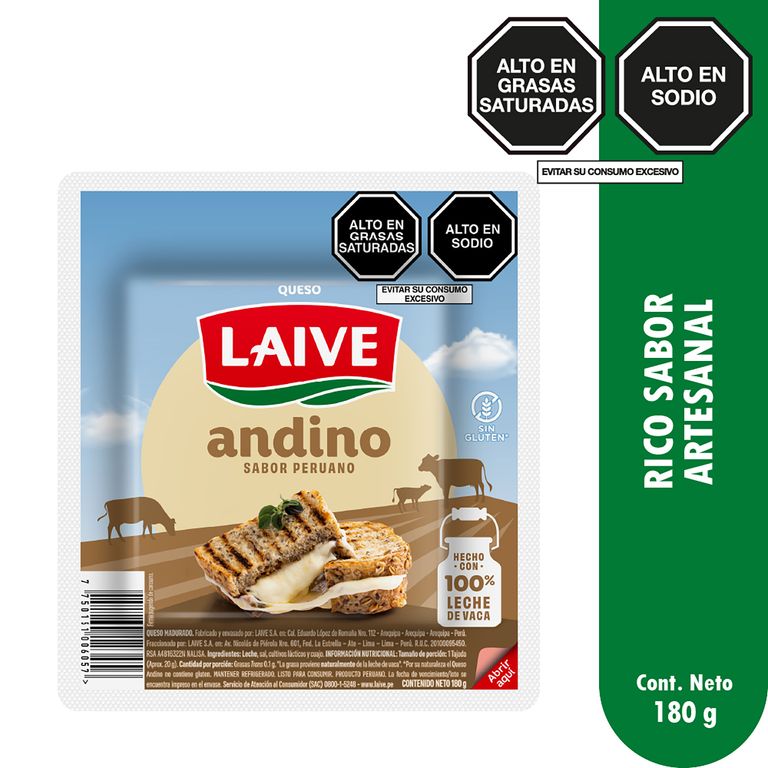 Queso Andino Laive Empaque 180 g