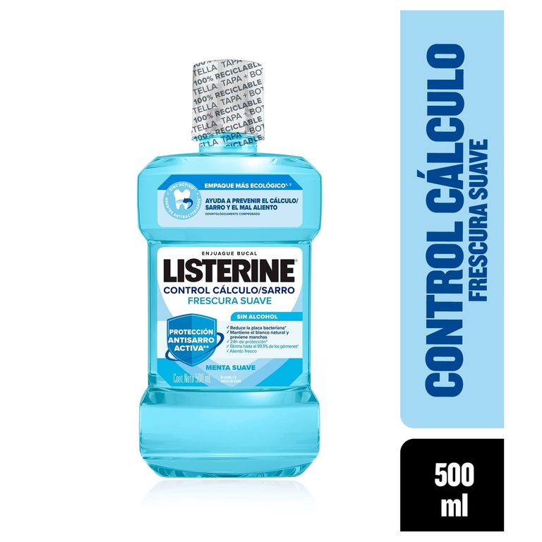 Enjuague Bucal Listerine Control Cálculo y Sarro Zero Botella 500 mL