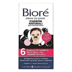 BIORE - Bandas Nasales Limpieza Profunda Carbón Caja 6 Und
