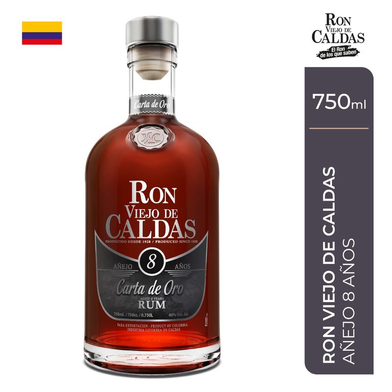 Ron Viejo de Caldas Oro 8 Años Botella 750 mL