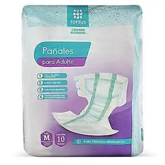 TOTTUS - Pañal Para Adulto Talla M Empaque 10 Und