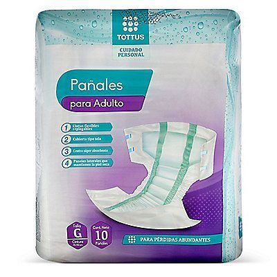 Pañales para Adulto Tottus Talla G Empaque 10 Und
