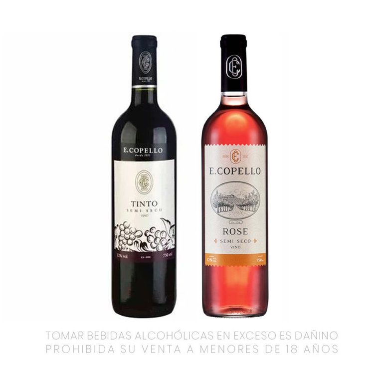 Vino Tinto E. Copello 750 mL + Rosé Semiseco 750 mL