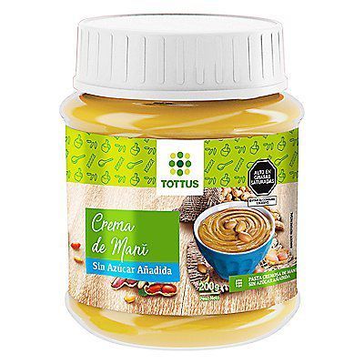 Crema de Maní Tottus Sin Azúcar Añadida Envase 200 g