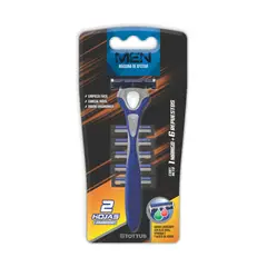 TOTTUS - Máquina De Afeitar Tottus Hombre Sistema 2 Hojas + 6 Repuestos