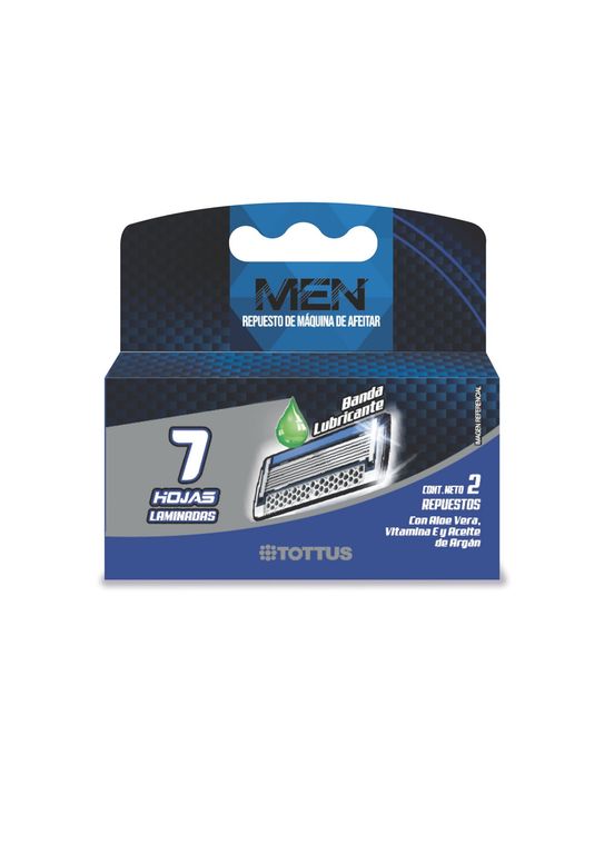 Repuesto para Máquina de Afeitar Tottus 7 Hojas Caja 2 Und