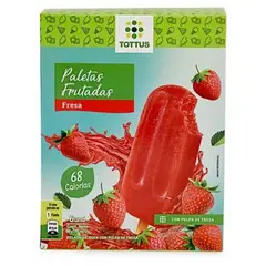 TOTTUS - Paletas Frutadas de Fresa 6 Unidades