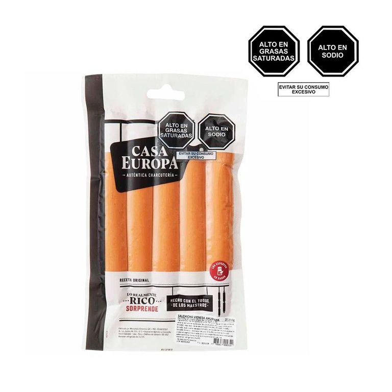 Vienesa Ahumada Casa Europa Empaque 500 g