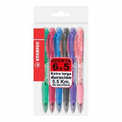 Lapicero Stabilo Marathon Punta Media Empaque 6 Und