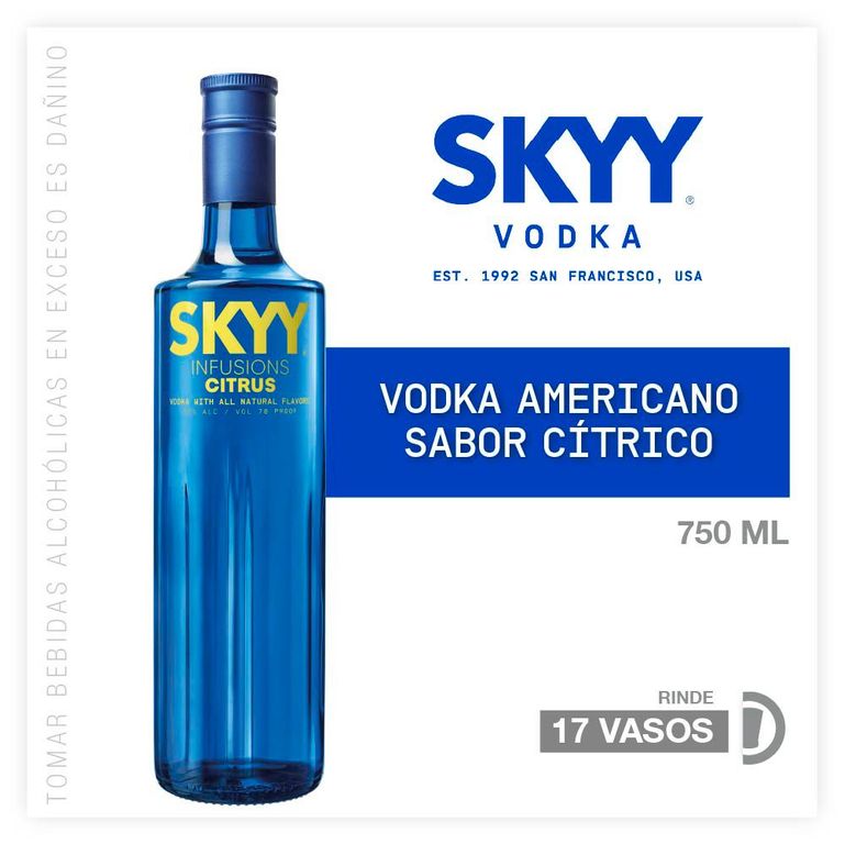 Vodka Skyy Citrus Botella 750 mL