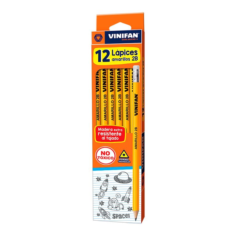 Lápiz Vinifan Amarillo 2B Empaque 12 Und