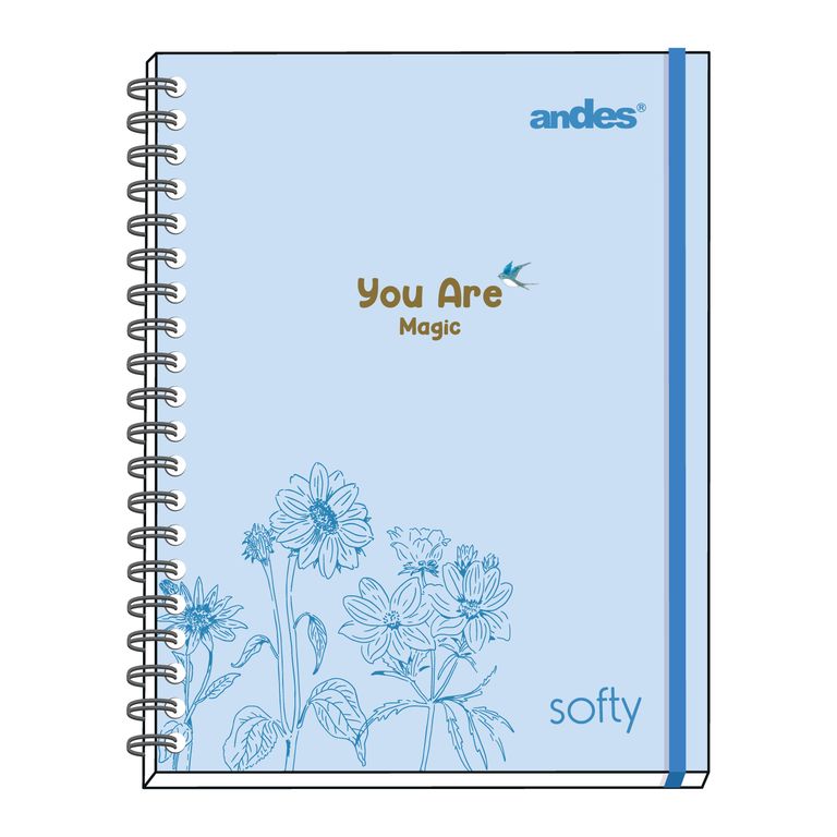 Cuaderno Espiral Andes Cuadriculado Tapa Dura Softy A4 160 Hojas