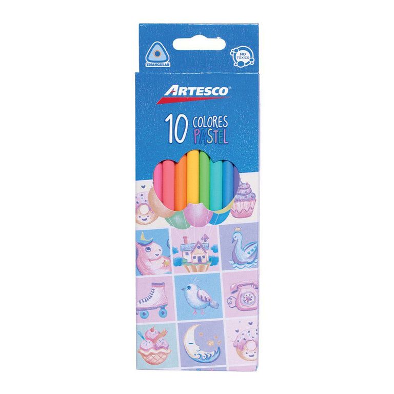 Colores Artesco Triangulares Pastel Empaque 10 Und