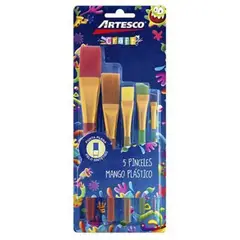 ARTESCO - Pinceles Artesco Punta Plana Surtidos Empaque 5 Und