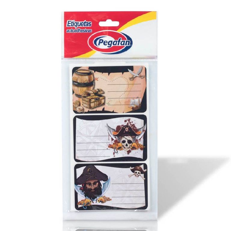 Etiquetas Pegafan Escolar Colores Pirata Bolsa 12 Und