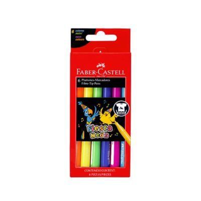 Plumones Faber Castell Fiesta 45 Neón Caja 6 Und