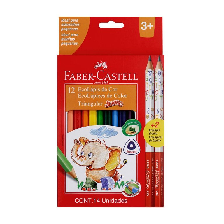 Colores Faber Castell Ecológicos Jumbo Caja 12 Und