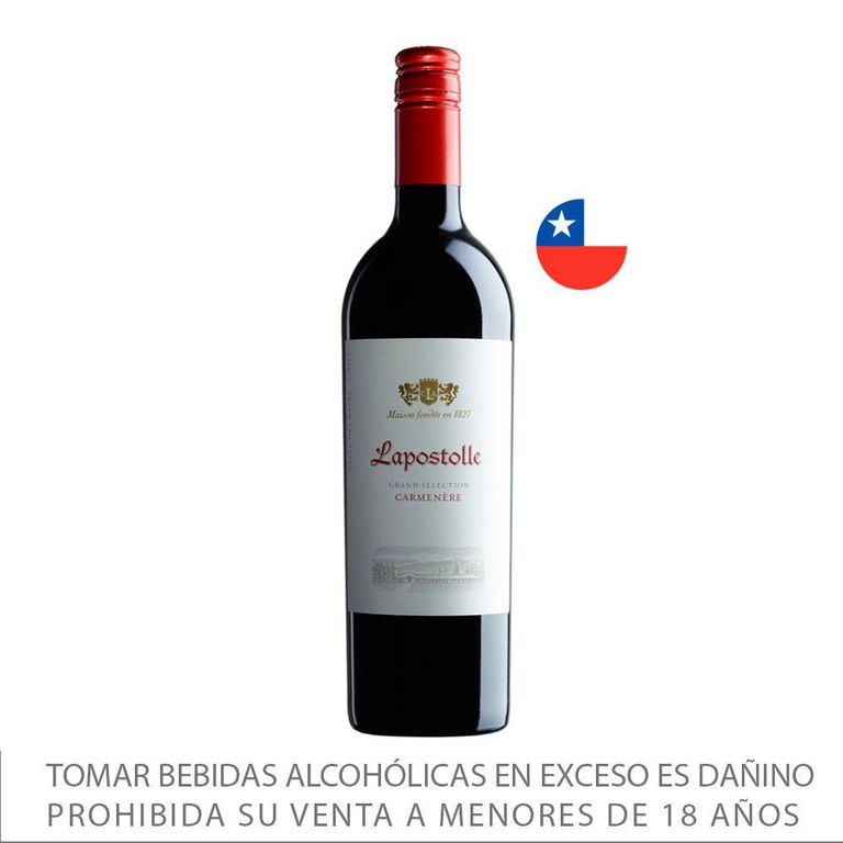 Vino Lapostolle Carmenere Gand Select Botella 750 mL